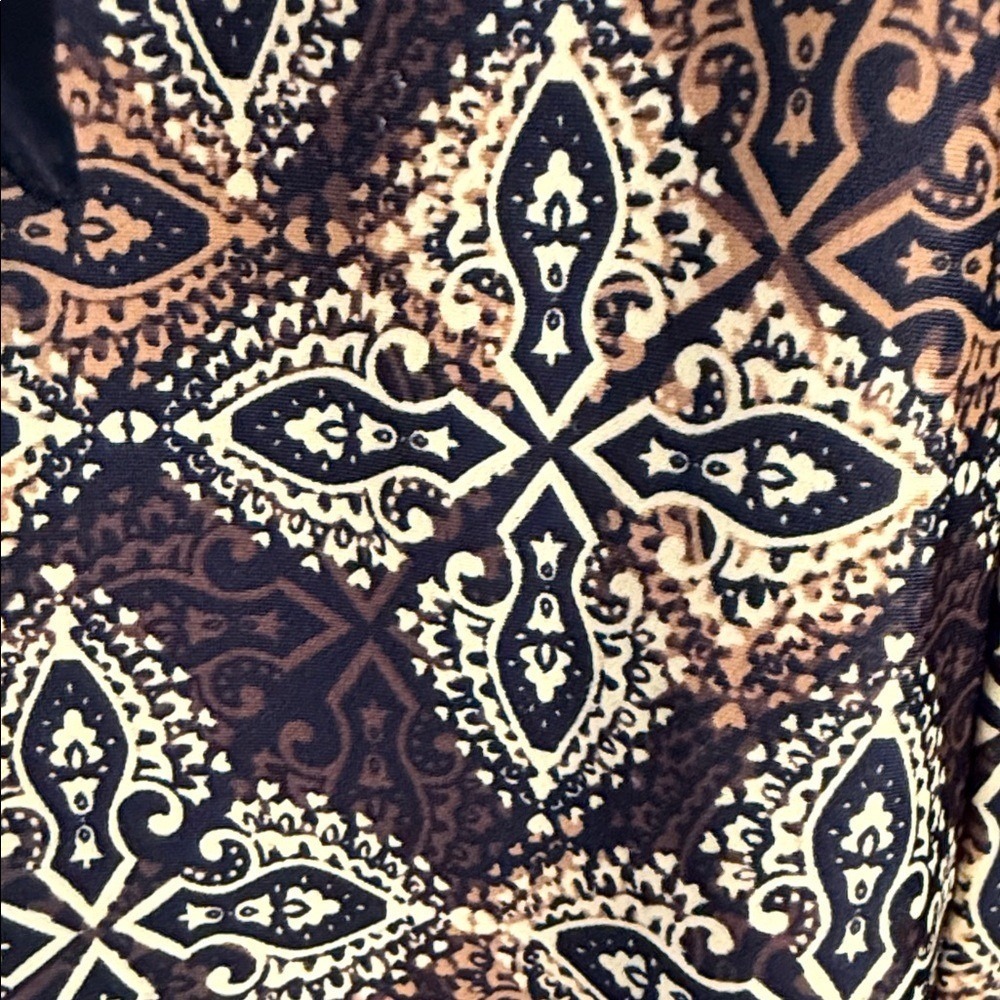 NWT A Shore Fit Brown Black Patterned with Bow Swim Dress 12 - Picture 4 of 10